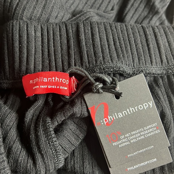 N:PHILANTHROPY Black Talker Rib-Knit Ruffle Hem Pants M - Picture 9 of 14